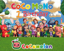 Nombre personalizado personaje de dibujos animados cumpleaños fotografía telón de fondo melón Banner 