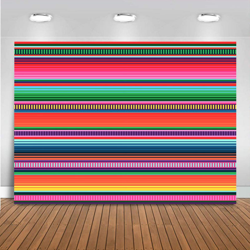 Colored Stripes Fiesta Backdrop Cinco De Mayo Mexican Festival Photography Background Fiesta Birthday Event Party Banner Decor
