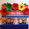 Rayures colorées Fiesta toile de fond Cinco De Mayo Festival mexicain photographie fond Fiesta anniversaire événement fête bannière décor 