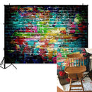 Colorful Graffiti Brick Wall Photography Backdrops Adults Children Portrait Background Party Decoration Photoshoot Photo Studio