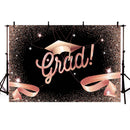 Fondo de felicitaciones para graduación, fiesta de graduación de oro rosa, clase de 2021, cartel de fondo para estudio fotográfico, suministros personalizados, utilería