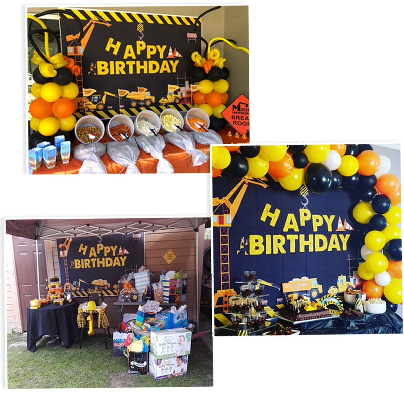 Construction Theme Birthday Party Photography Backdrop - Dump Truck Birthday Background Cake Table Boy Birthday Decorations