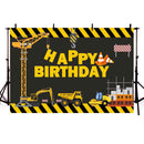 Construction Theme Birthday Party Photography Backdrop - Dump Truck Birthday Background Cake Table Boy Birthday Decorations