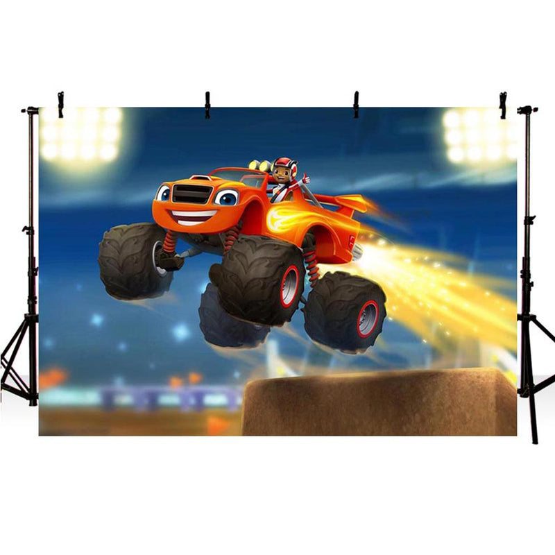 Custom child Racing Cars Blaze Truck Birthday Party photography Backdrop for Boys Birthday Backgrounds for Photo Studio Banner
