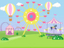 Child Amusement Park Photography Backdrops Kids Photo Props Birthday Party Banner Carousel Background Photo Studio