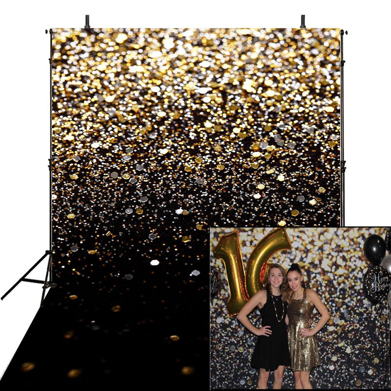 Black Golden Photography Backdrops Sparkle Backdrop Diamond Shine Twinkle Prom Party Photography Background For Photo Studio