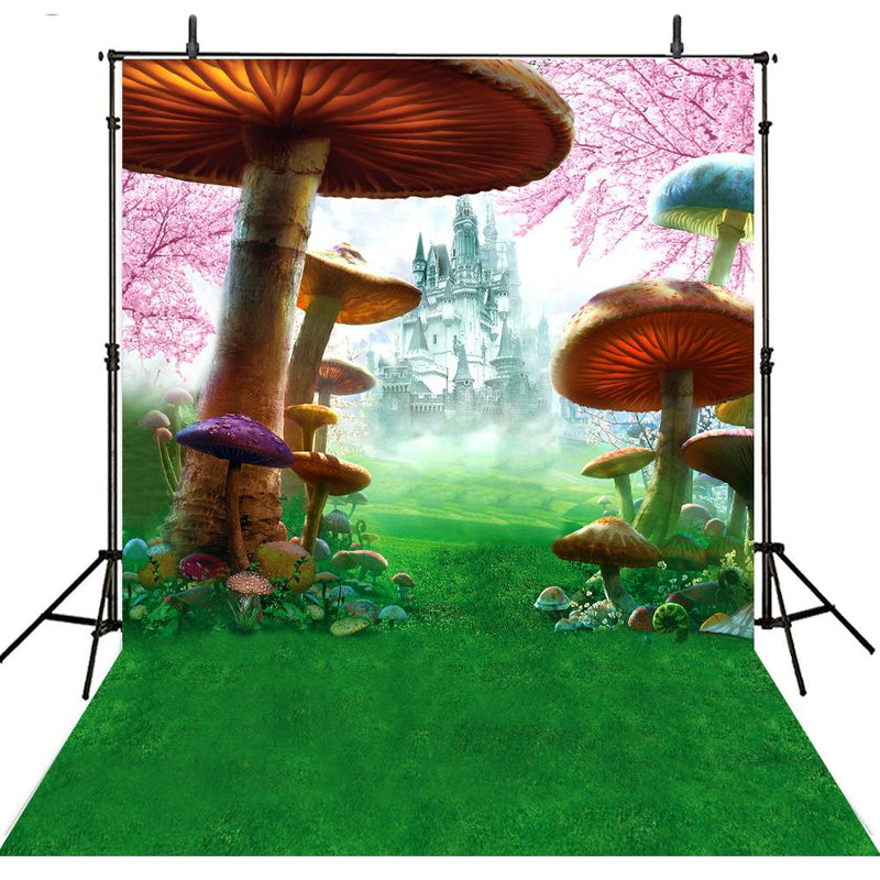 Mushroom Photography Backdrop Castle Kids Vinyl Backdrop For Photography Alice In Wonderland Background For Photo Studio