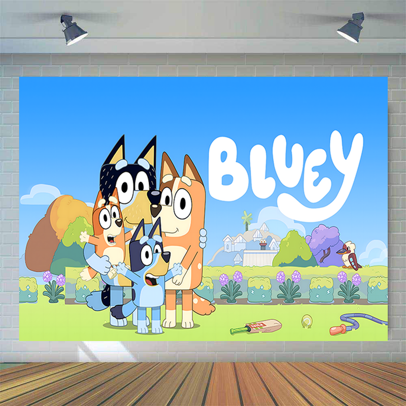 Bluey Birthday Party Backdrop Kids Party Decoration Photo Booth Background for Photography Studio Supplies