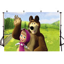 Masha and the Bear Photo Backdrop Kids Party Decoration Photo Booth Background for Photography Studio Supplies