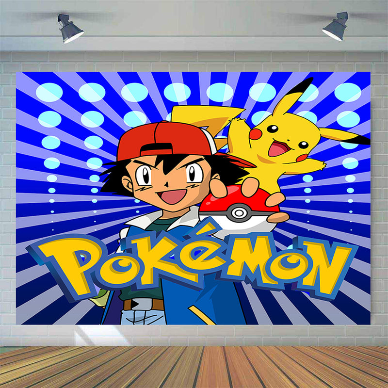 Pokemon Photo Backdrop Kids Party Decoration Pokémon Photo Booth Background for Photography Studio Supplies