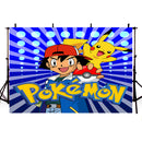 Pokemon Photo Backdrop Kids Party Decoration Pokémon Photo Booth Background for Photography Studio Supplies