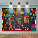 Day of The Dead Halloween Background Dance Party Fiesta Skull Photo Backdrop Dia DE Los Muertos Birthday Party