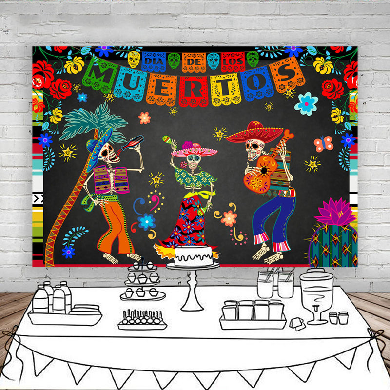 Fondo DE Día DE LOS Muertos para Halloween, Fiesta DE baile, Fiesta, foto DE calavera, telón DE fondo, Fiesta DE cumpleaños DE Día DE Los Muertos 