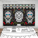 Fondo de Halloween del Día de los muertos para Fiesta mexicana, Calavera, fotografía Floral, patrón de fondo, pancarta para fiesta de cumpleaños para niños 