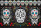 Day of The Dead Halloween Background for Mexican Fiesta Skull Floral Photography Backdrop Pattern Kids Birthday Party Banner