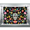 Toile de fond du jour des morts pour la fiesta mexicaine, fleurs de crâne en sucre, arrière-plan de photographie d'halloween, bannière de décoration Dia DE Los Muertos 