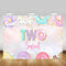 Two Sweet Donuts Children Birthday Background Photo Donuts Chocolate Baby 2nd Birthday Party Background Decoration Studio Props