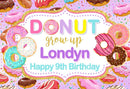 Donut Grow Up Backdrop Sweet Birthday Party Sprinkles Birthday Photo Background for Children Birthday Decorations Supplies