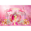 Dream Castle Theme Little Princess Birthday Backdrop Fairy Tale Pumpkin Carriage Newborn Party Photo Background Pink Girl Gifts