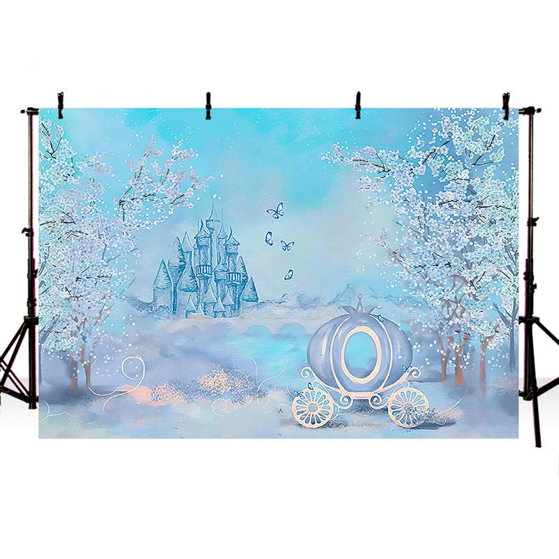 Carriage Backdrop Fairy Tale Castle Birthday Photo Background Props Newborn Children Cake Smash Baby Shower Party Decor