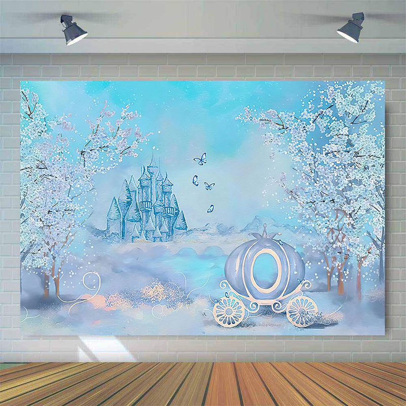 Carriage Backdrop Fairy Tale Castle Birthday Photo Background Props Newborn Children Cake Smash Baby Shower Party Decor