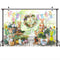 Fondo de retrato de cumpleaños de conejo de bebé de Pascua, sesión fotográfica, ventana Bokeh, fondo de flores de primavera, huevos de Pascua, fotografía de conejito