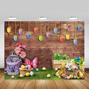 Easter Butterflies Portrait Background Spring Flowers Eggs Bunny Cake Smash Photo Backdrop Grass Brown Wood Shoot Studio Props