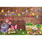 Arrière-plan de Portrait de papillons de pâques, fleurs de printemps, œufs, gâteau de lapin, arrière-plan de Photo, herbe, bois brun, accessoires de Studio de tournage 