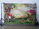 Conte de fées forêt photographie décors enfants arrière-plans Photo Studio champignons elfes fleurs Photo fond