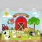 Dessin animé ferme thème grange animaux domestiques rustique joyeux anniversaire enfants bannière Photo fond enfant fête décoration idées