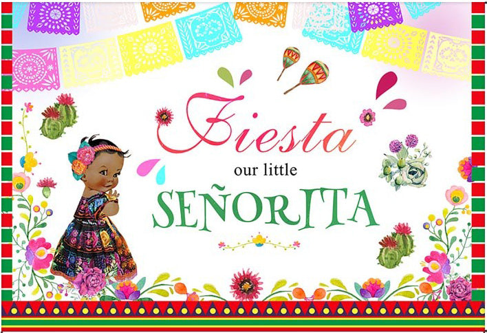 Fiesta bébé douche décors tribu petite princesse photographie fond mexique bébé Senorita fête bannière toile de fond