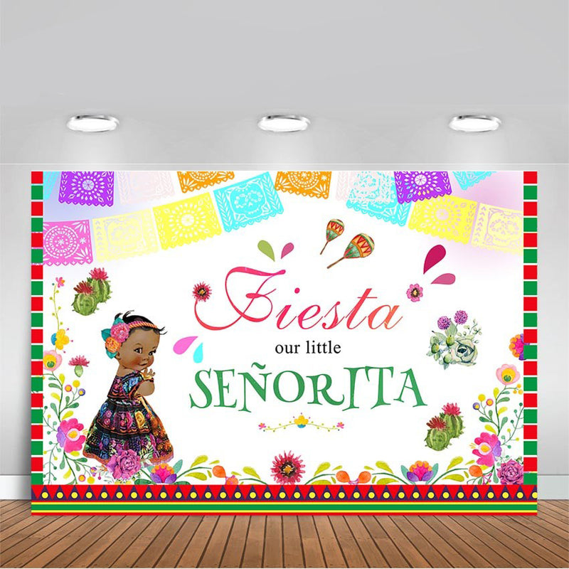 Fiesta Baby Shower Backdrops Tribe Little Princess Photography Background Mexico Baby Senorita Party Banner Backdrop