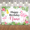 Personalize Flamingo Birthday Backdrop Newborn Girls Forest Green Leaves Background for Photo Studio Pineapple Photocall Back Drop