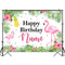 Personalize Flamingo Birthday Backdrop Newborn Girls Forest Green Leaves Background for Photo Studio Pineapple Photocall Back Drop
