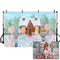 Winter Snow Forest Backdrop Wood Candy House Lollipop Baby Shower Portrait Photography Background Photo Studio Props