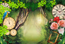 Spring Backdrop Flowers Forest Dreamland Backdrops for Photography Studio Alarm Clock Photo Booth Backgrounds Studio Computer Printed MW-308