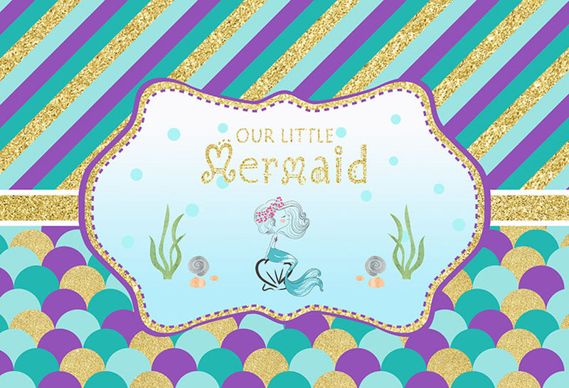 little mermaid photo backdrops Aquarium photo booth props ocean blue photography backdrop for kids background for photo scales