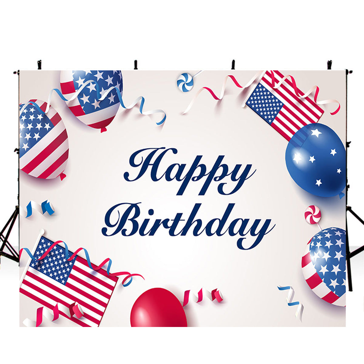 July 4th Happy birthday photo backdrops American flag birthday photo booth props for girls birthday American Independence Day photo backdrop for kids background for photo happy birthday