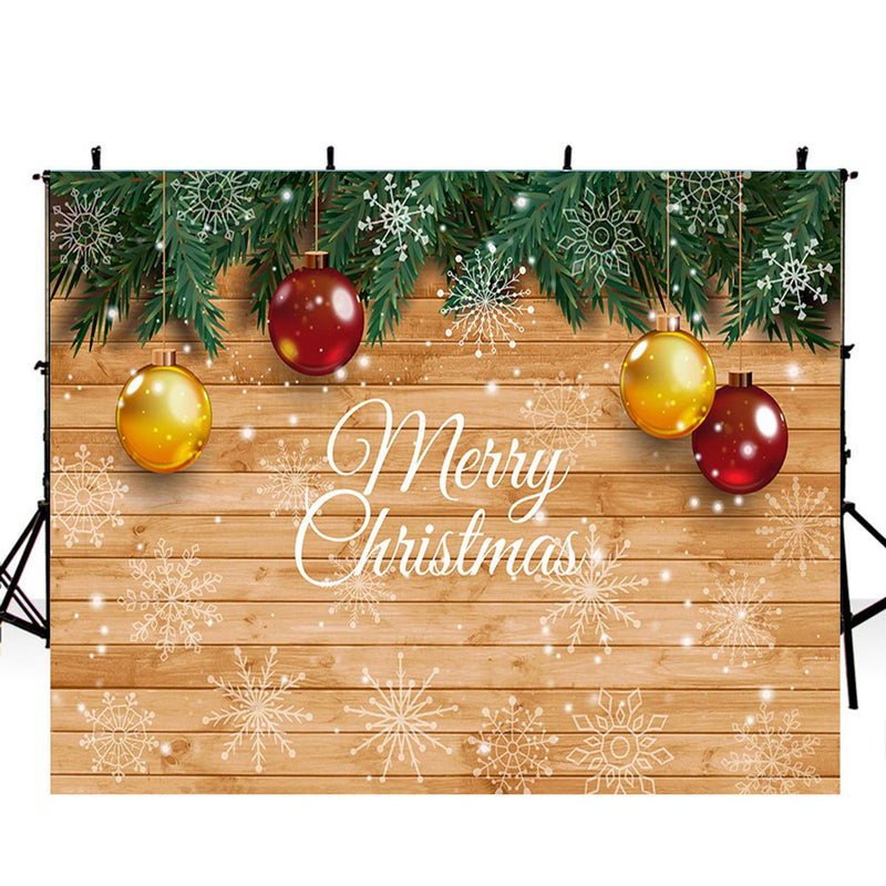 christmas photo backdrop with wood floor 12ft photography background new year large photo booth props Merry Xmas backdrops winter snowflake