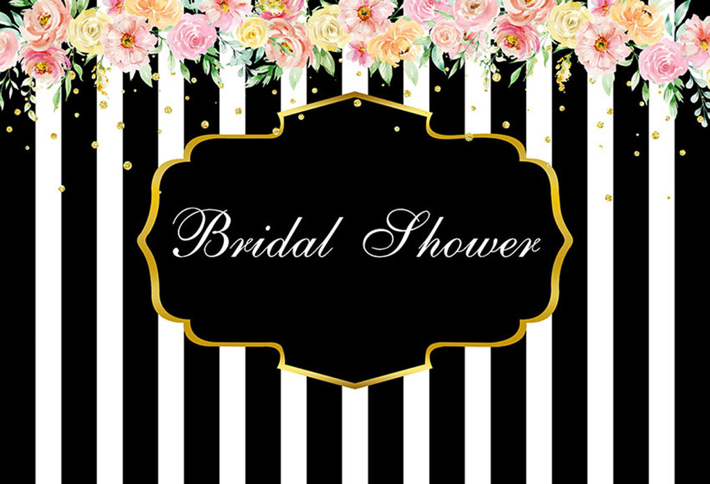 Black and White Backdrop Floral Backdrop Bridal Shower 21 