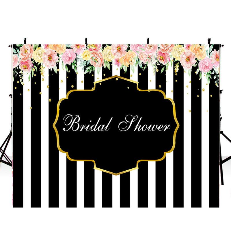 flowers photo backdrops bridal shower photo booth props for wedding party photo backdrop black and white stripes background for photo streaks