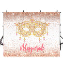 Masquerade photo backdrops bridal shower photo booth props for woman party photo backdrop background for photo studio Sparkle golden Mask backdrops for photographer