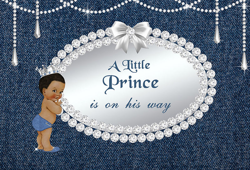 7x5ft Happy birthday photo backdrops a little prince photo booth props for boys navy blue photo backdrop baby shower background for photo happy birthday
