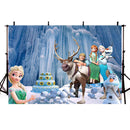 Disney Frozen Photo Background Elsa Kids Birthday Party Decoration Backdrop for Photography Studio Custom Banner