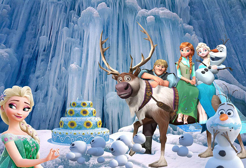 Disney Frozen Photo Background Elsa Kids Birthday Party Decoration Backdrop for Photography Studio Custom Banner