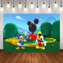 Custom Kids Photography background Mickey Minnie Mouse Green Clubhouse Park Photo Studio Background Backdrop Vinyl