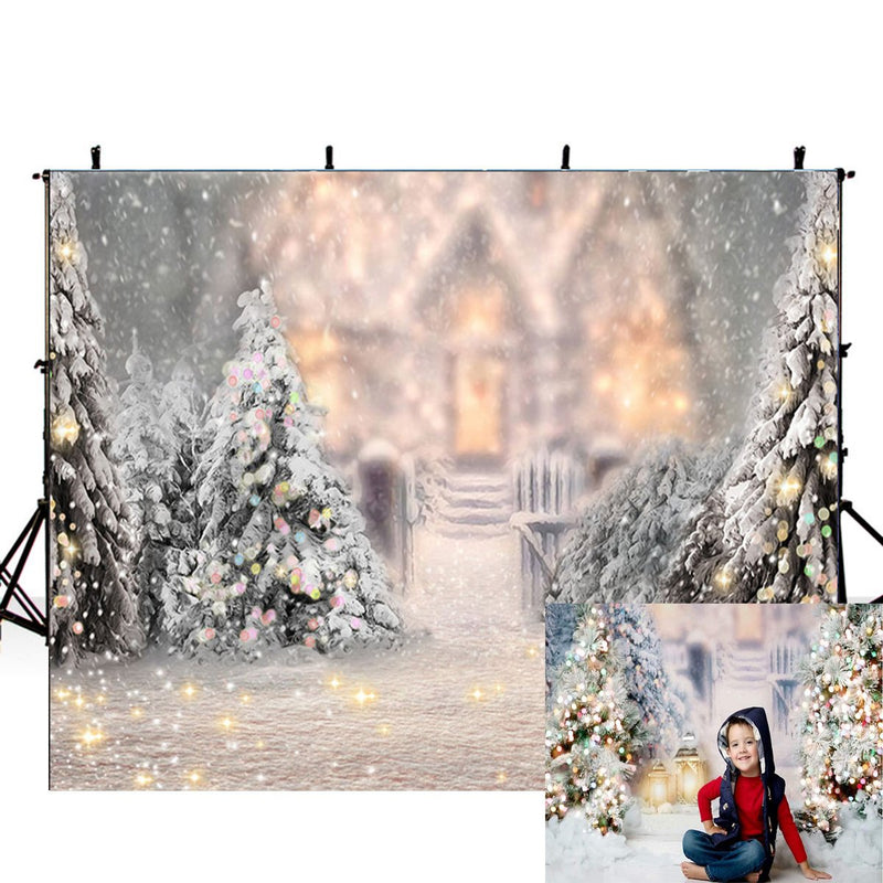 Photography Backdrops Christmas Background Backdrops Snow Forest Bokeh Winter Props Xmas Vinyl photo Backdrop Interior Decor