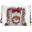 Floral Wedding Party Photography Backdrops White Wall Photo Props Banner Door Flowers Valentine's Day Background Photo Studio