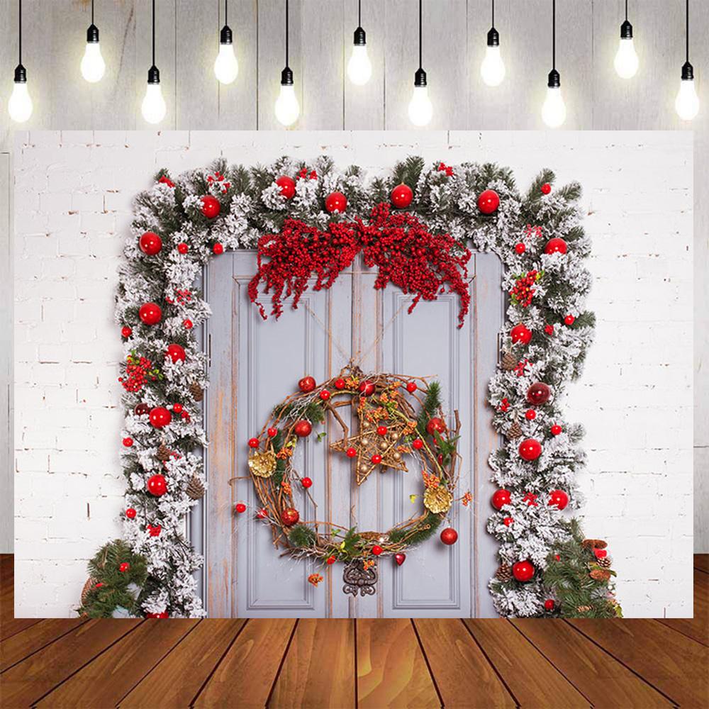 Floral Wedding Party Photography Backdrops White Wall Photo Props Banner Door Flowers Valentine's Day Background Photo Studio