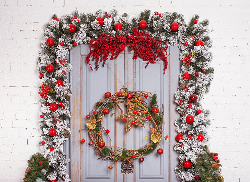 Floral Wedding Party Photography Backdrops White Wall Photo Props Banner Door Flowers Valentine's Day Background Photo Studio